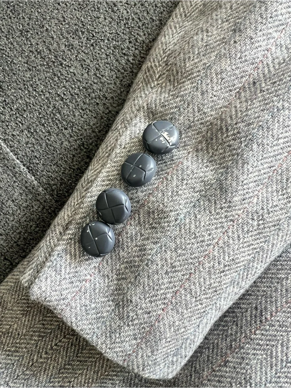 Classic Men's Light Gray Herringbone Blazer